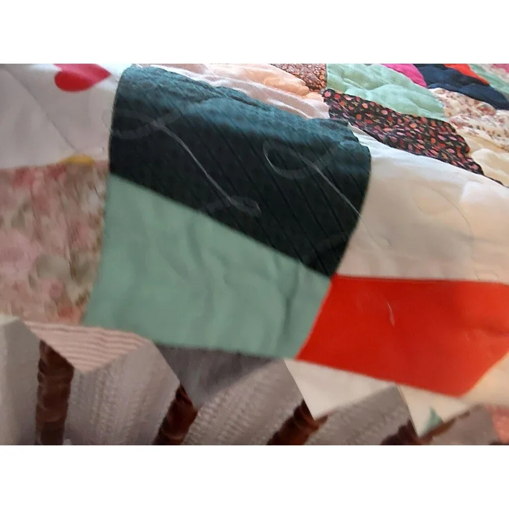 Handcrafted Colorful Crazy Quilt